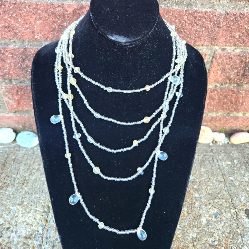 Vintage Handmade Layered Beaded Necklace